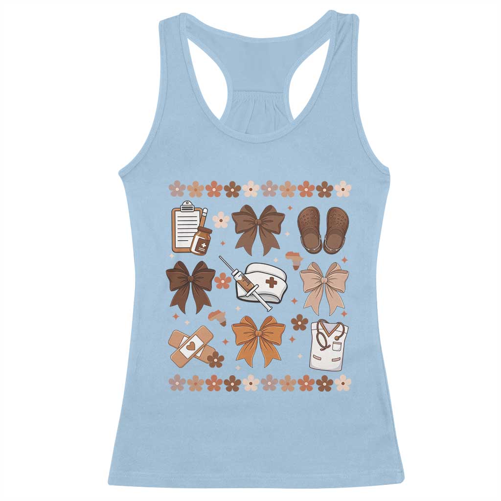 Proud Black Nurse Racerback Tank Top Gift For African Nurse Black History TS12 Light Blue Print Your Wear