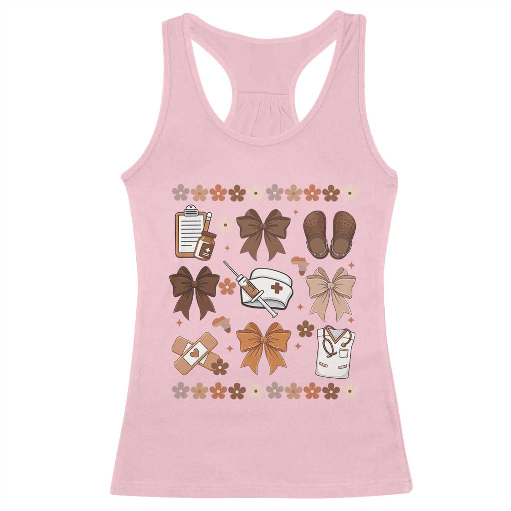 Proud Black Nurse Racerback Tank Top Gift For African Nurse Black History TS12 Light Pink Print Your Wear