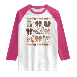 Proud Black Nurse Raglan Shirt Gift For African Nurse Black History TS12 White Heliconia Print Your Wear