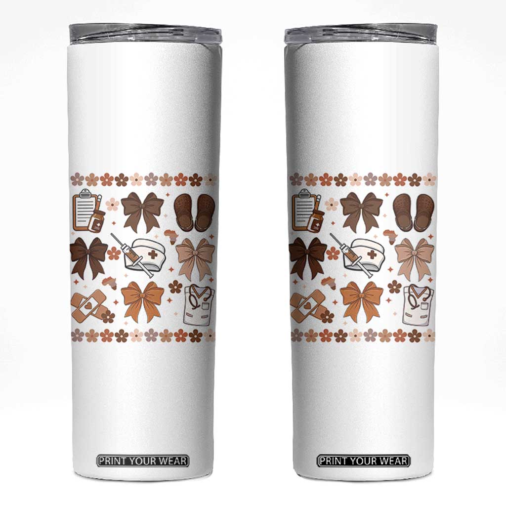 Proud Black Nurse Skinny Tumbler Gift For African Nurse Black History TS12 White Print Your Wear