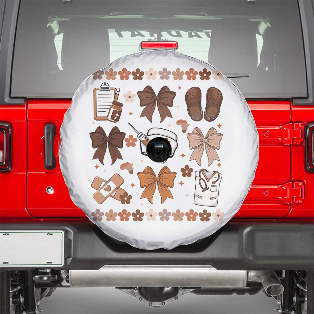 Proud Black Nurse Spare Tire Cover Gift For African Nurse Black History TS12 White Print Your Wear