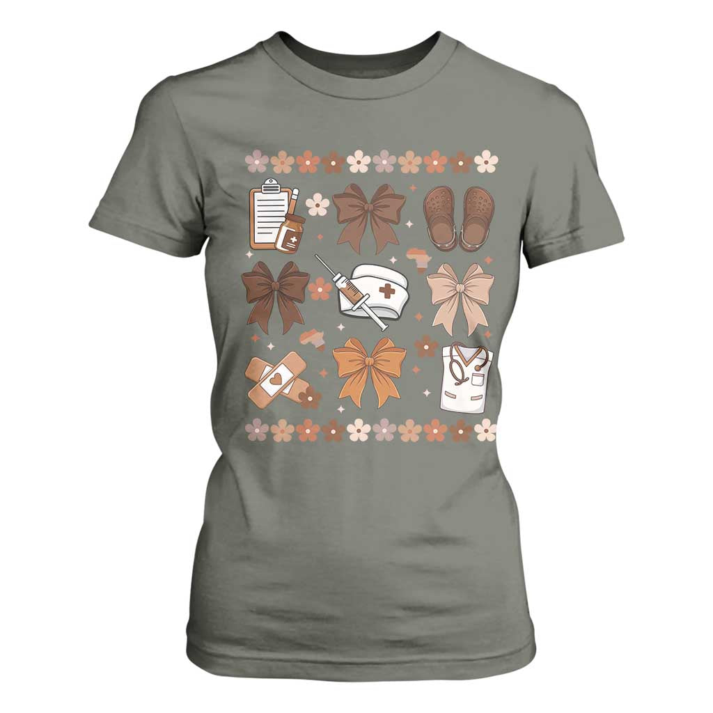 Proud Black Nurse T Shirt For Women Gift For African Nurse Black History TS12 Military Green Print Your Wear