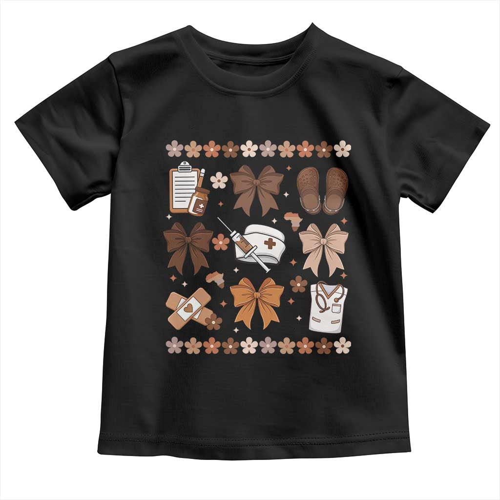 Proud Black Nurse Toddler T Shirt Gift For African Nurse Black History TS12 Black Print Your Wear