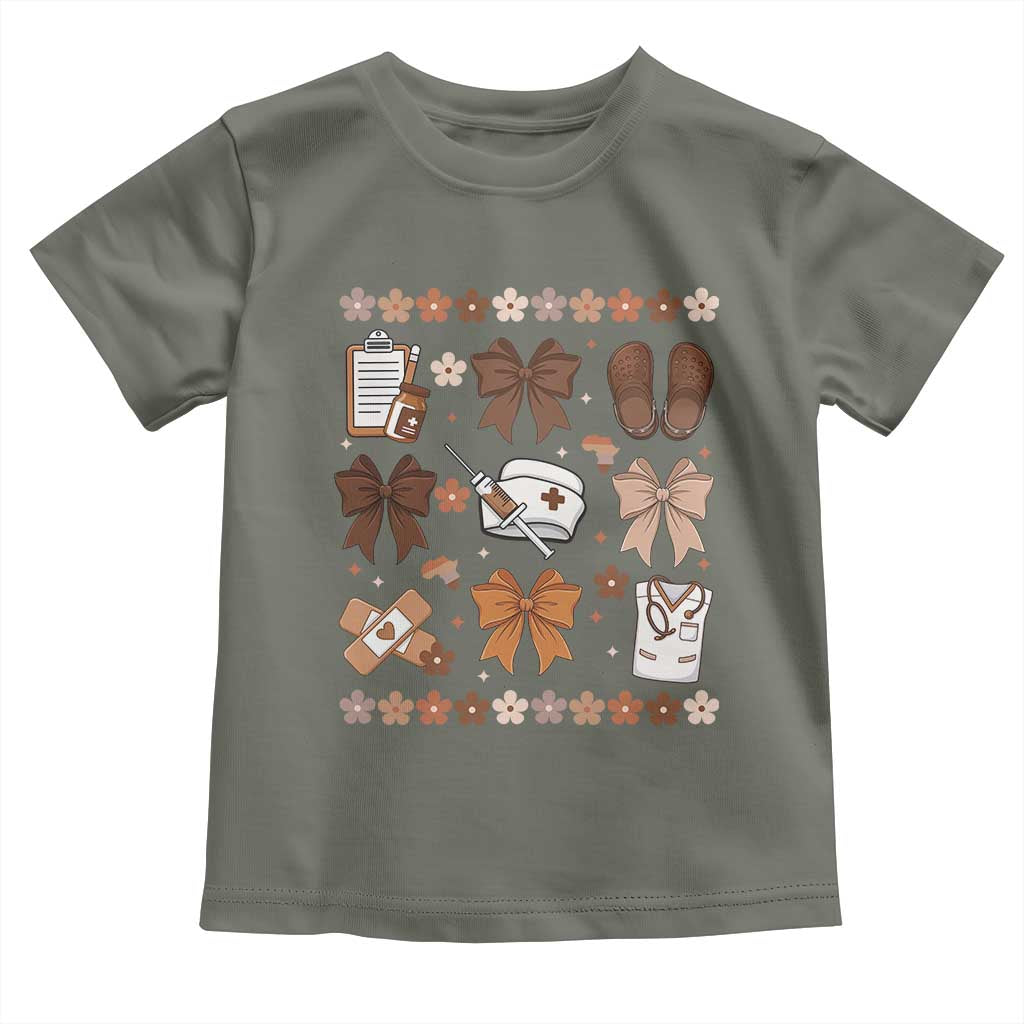 Proud Black Nurse Toddler T Shirt Gift For African Nurse Black History TS12 Military Green Print Your Wear
