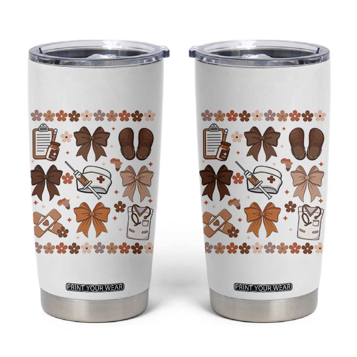 Proud Black Nurse Tumbler Cup Gift For African Nurse Black History TS12 White Print Your Wear