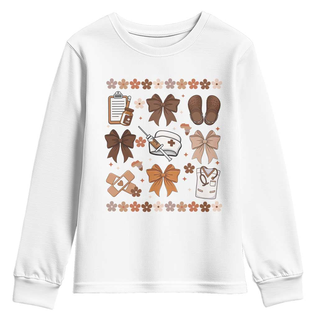Proud Black Nurse Youth Sweatshirt Gift For African Nurse Black History TS12 White Print Your Wear