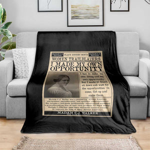 Madam C.J. Walker Throw Blanket I Made My Own Opportunity TS12 Print Your Wear