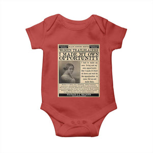Madam C.J. Walker Baby Onesie I Made My Own Opportunity TS12 Red Print Your Wear