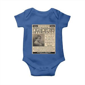 Madam C.J. Walker Baby Onesie I Made My Own Opportunity TS12 Royal Blue Print Your Wear