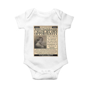 Madam C.J. Walker Baby Onesie I Made My Own Opportunity TS12 White Print Your Wear
