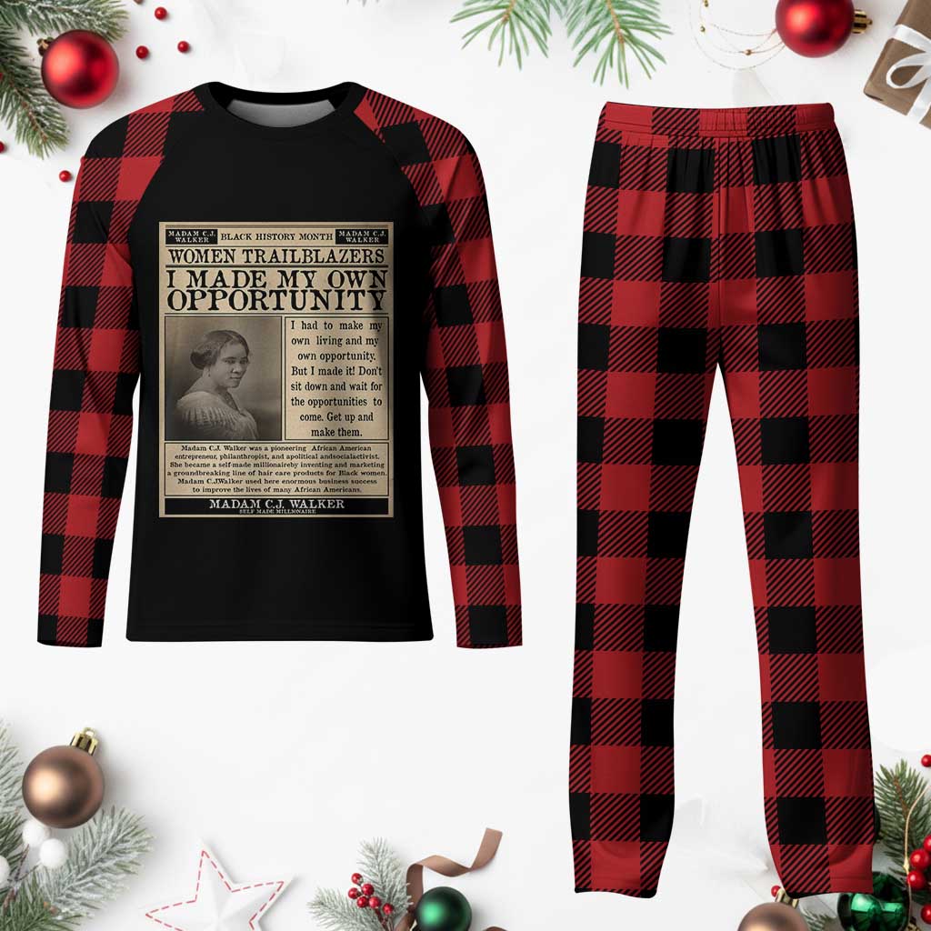 Madam C.J. Walker Plaid Pajama Set I Made My Own Opportunity TS12 Buffalo Plaid Print Your Wear