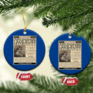 Madam C.J. Walker Ceramic Ornament I Made My Own Opportunity TS12 1pc Blue Print Your Wear