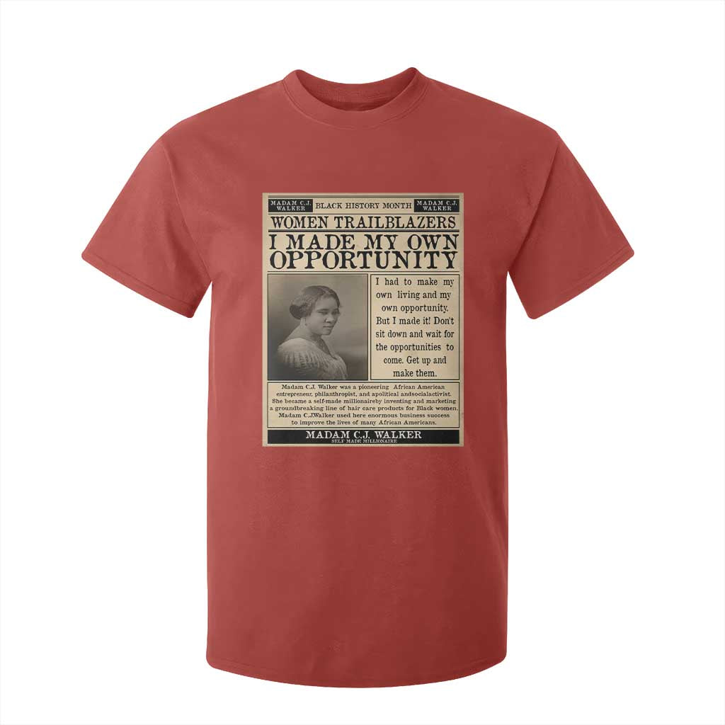 Madam C.J. Walker T Shirt For Kid I Made My Own Opportunity TS12 Red Print Your Wear