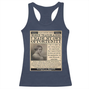 Madam C.J. Walker Racerback Tank Top I Made My Own Opportunity TS12 Navy Print Your Wear