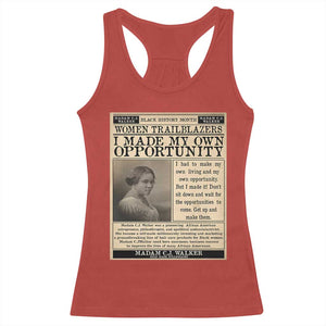 Madam C.J. Walker Racerback Tank Top I Made My Own Opportunity TS12 Red Print Your Wear