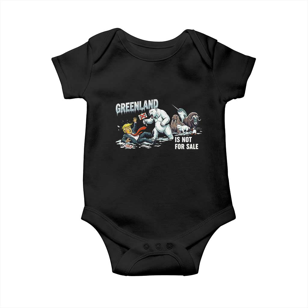 Greenland Not For Sale Baby Onesie Political Humor Gift TS12 Black Print Your Wear
