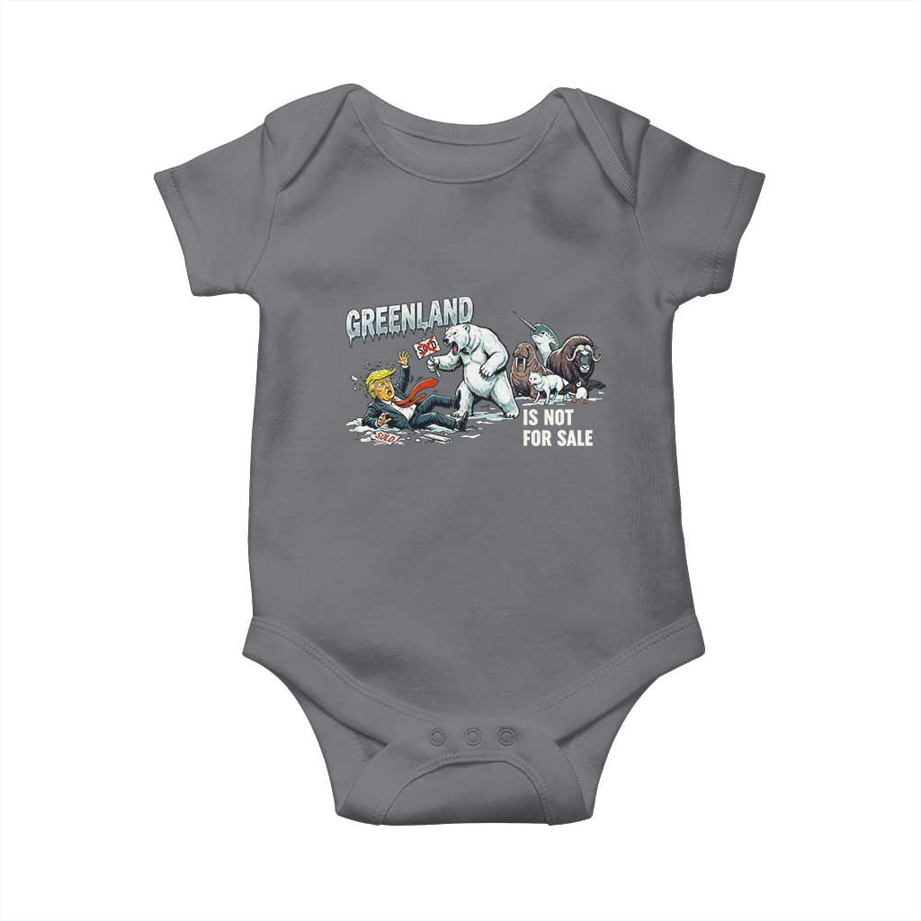 Greenland Not For Sale Baby Onesie Political Humor Gift TS12 Charcoal Print Your Wear
