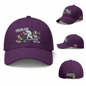 Greenland Not For Sale Baseball Cap Political Humor Gift TS12 Baseball Cap Universal Fit Purple Print Your Wear