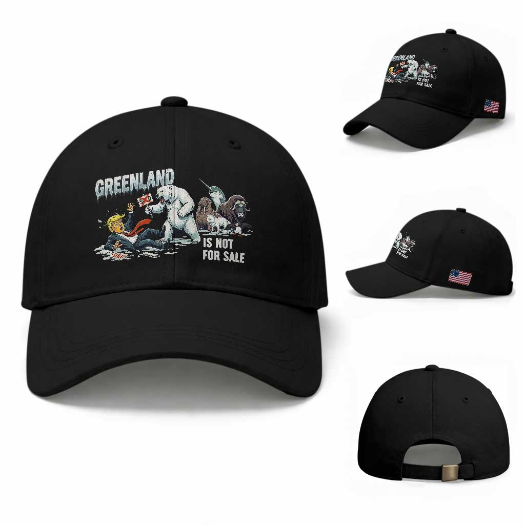 Greenland Not For Sale Baseball Cap Political Humor Gift TS12 Baseball Cap Universal Fit Black Print Your Wear