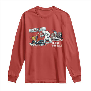 Greenland Not For Sale Long Sleeve Shirt Political Humor Gift TS12 Red Print Your Wear