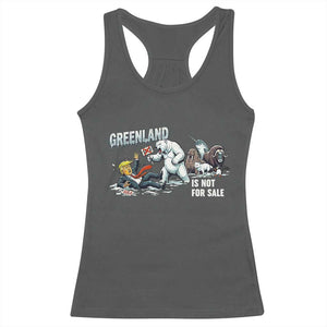 Greenland Not For Sale Racerback Tank Top Political Humor Gift TS12 Dark Heather Print Your Wear