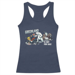 Greenland Not For Sale Racerback Tank Top Political Humor Gift TS12 Navy Print Your Wear