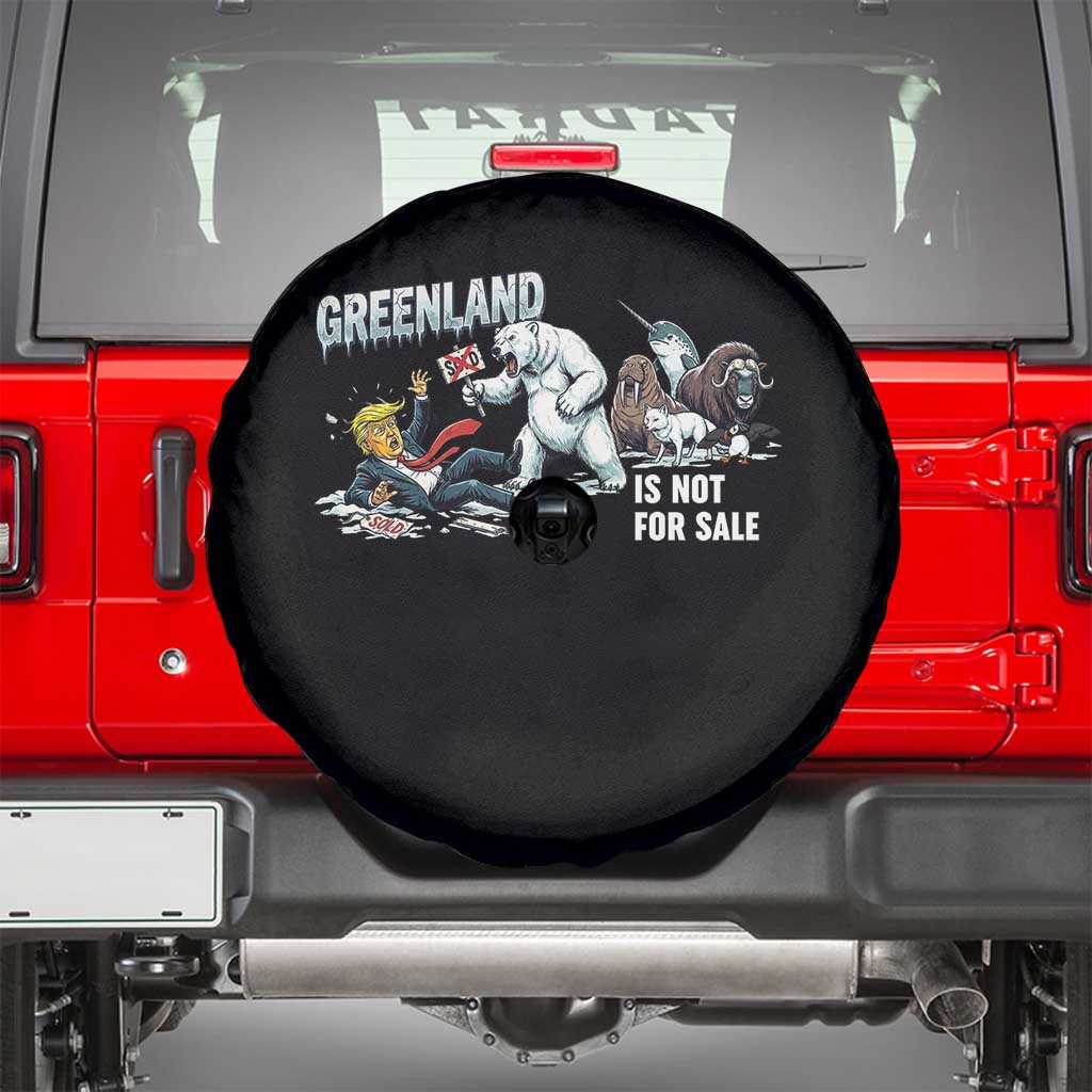 Greenland Not For Sale Spare Tire Cover Political Humor Gift TS12 Black Print Your Wear