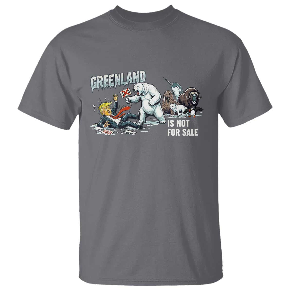 Greenland Not For Sale T Shirt Political Humor Gift TS12 Charcoal Print Your Wear