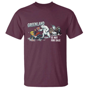 Greenland Not For Sale T Shirt Political Humor Gift TS12 Maroon Print Your Wear