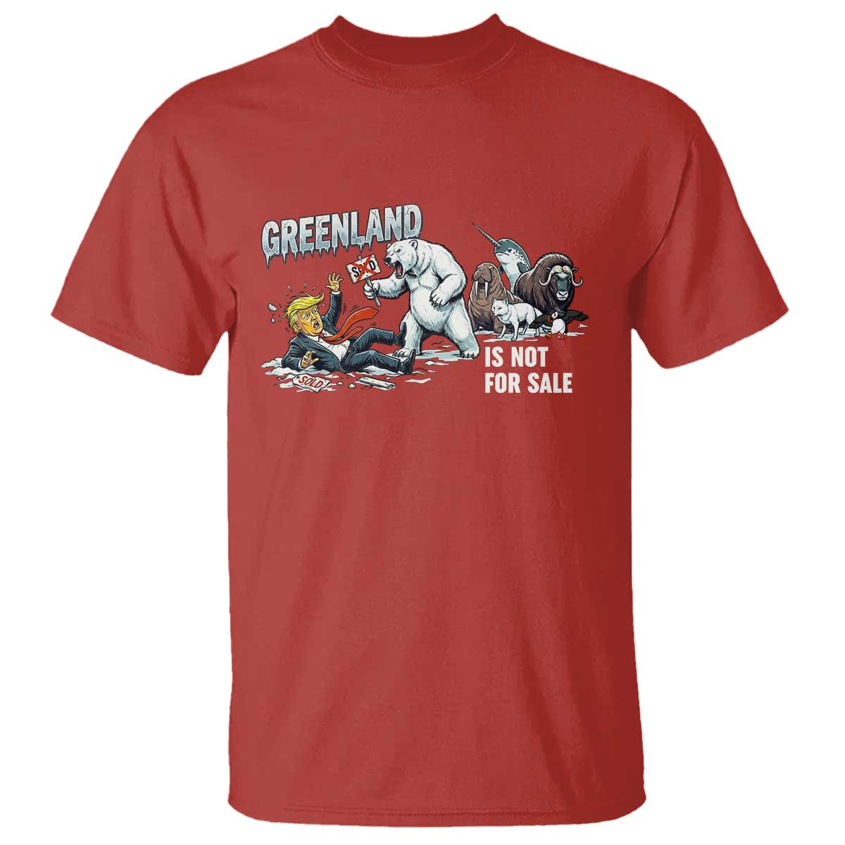 Greenland Not For Sale T Shirt Political Humor Gift TS12 Red Print Your Wear