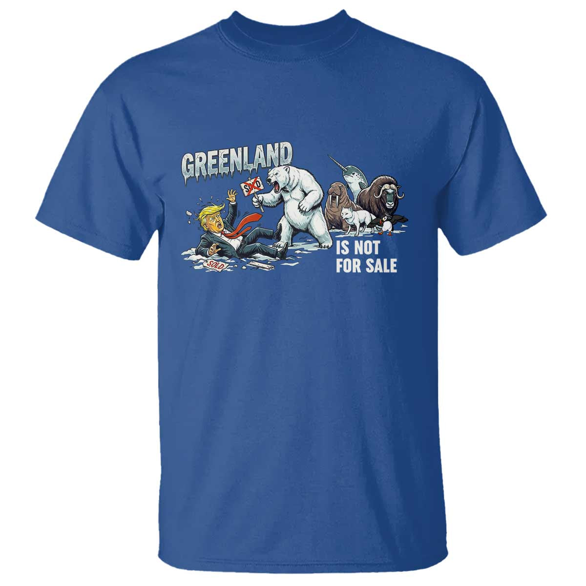 Greenland Not For Sale T Shirt Political Humor Gift TS12 Royal Blue Print Your Wear