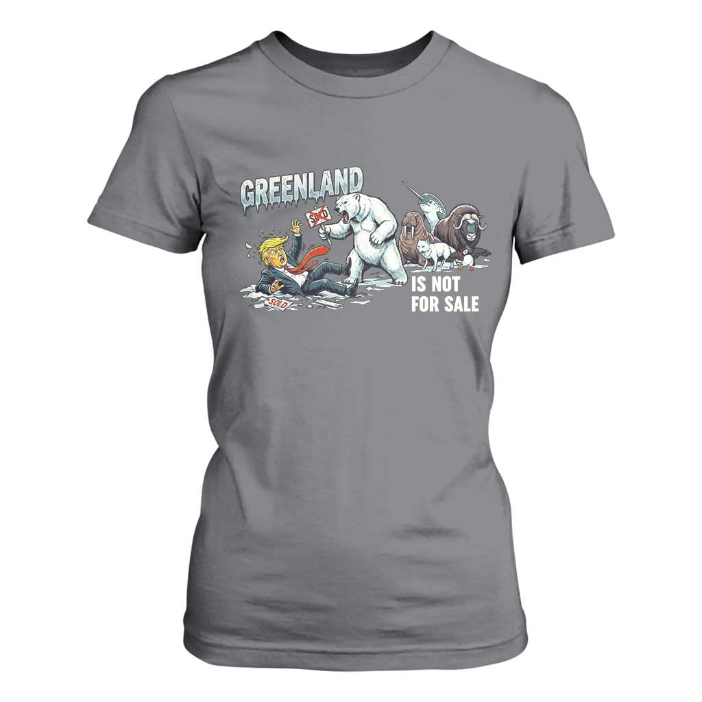 Greenland Not For Sale T Shirt For Women Political Humor Gift TS12 Charcoal Print Your Wear