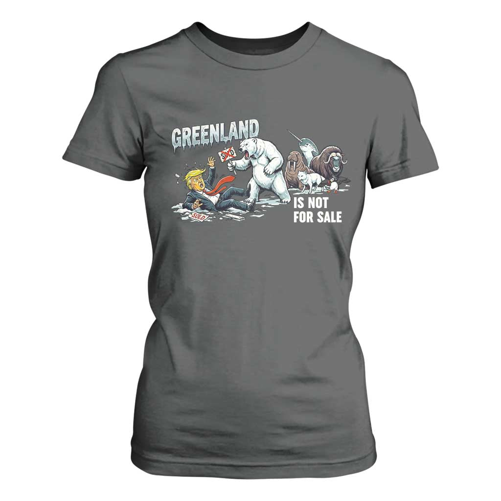 Greenland Not For Sale T Shirt For Women Political Humor Gift TS12 Dark Heather Print Your Wear