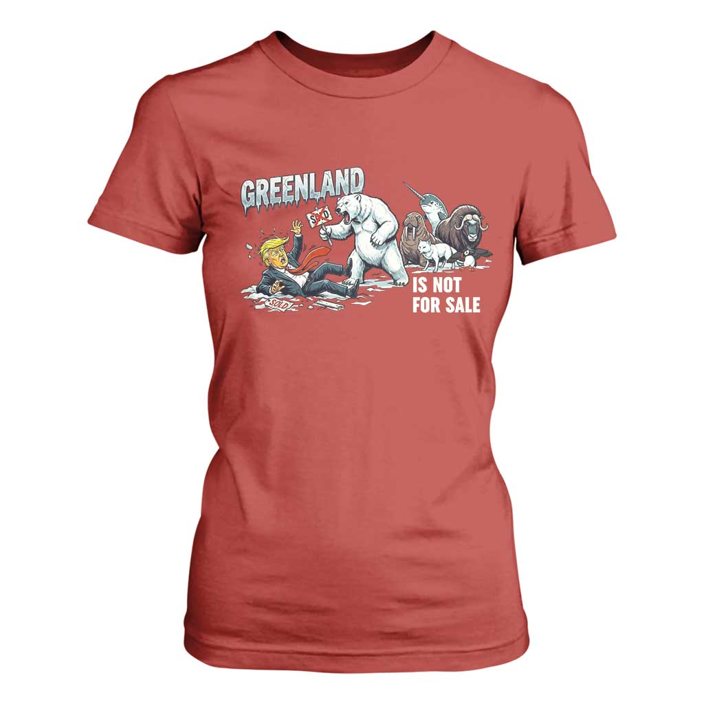 Greenland Not For Sale T Shirt For Women Political Humor Gift TS12 Red Print Your Wear