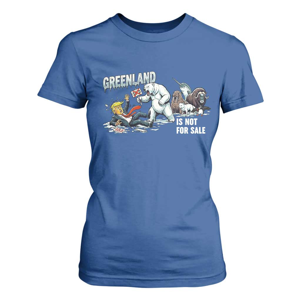 Greenland Not For Sale T Shirt For Women Political Humor Gift TS12 Royal Blue Print Your Wear