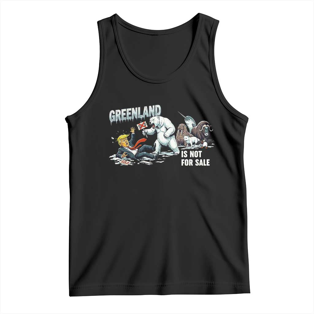 Greenland Not For Sale Tank Top Political Humor Gift TS12 Black Print Your Wear