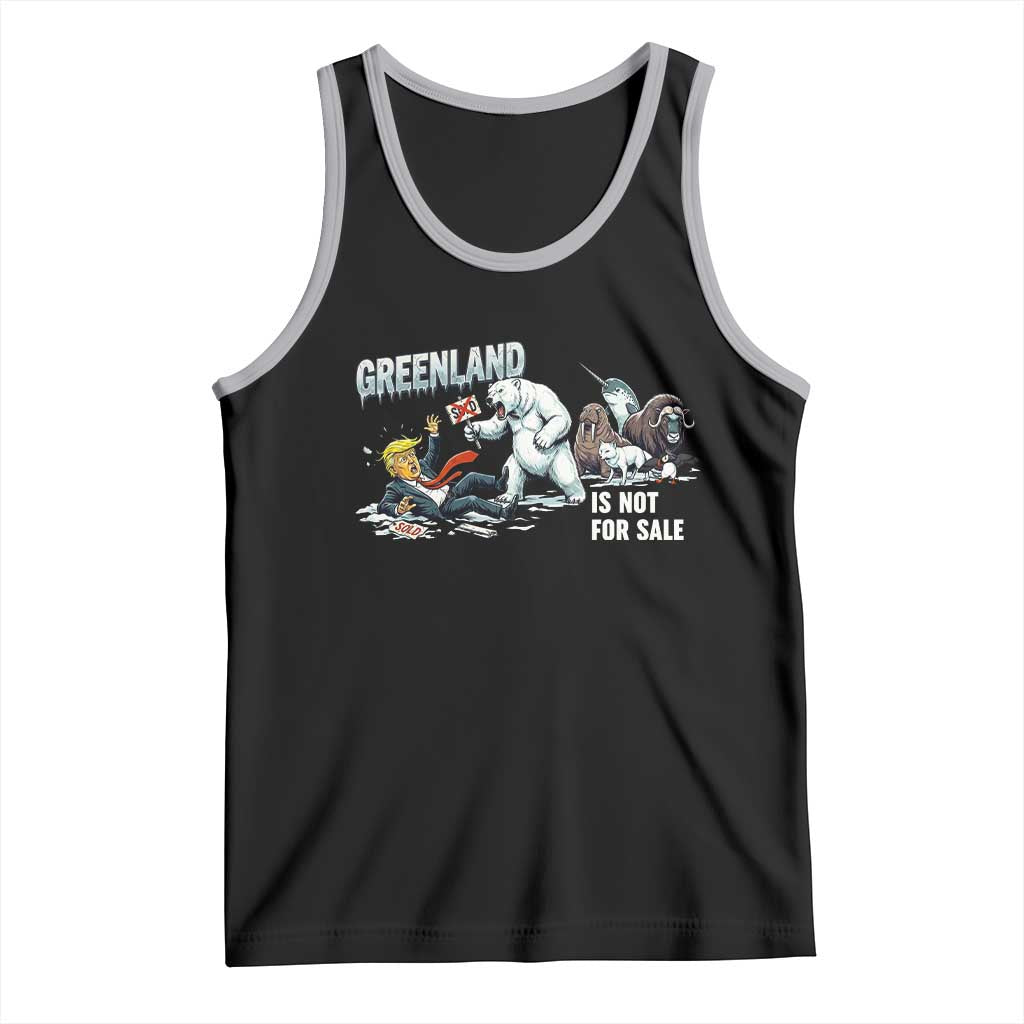 Greenland Not For Sale Tank Top Political Humor Gift TS12 Black Athletic Heather Print Your Wear