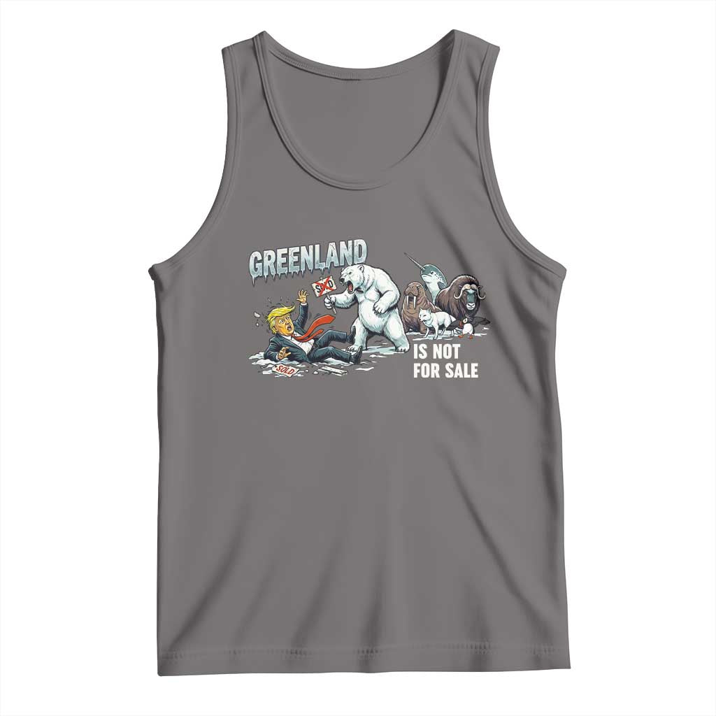 Greenland Not For Sale Tank Top Political Humor Gift TS12 Deep Heather Print Your Wear