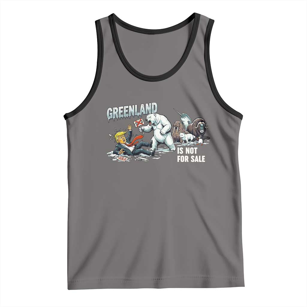 Greenland Not For Sale Tank Top Political Humor Gift TS12 Deep Heather Black Print Your Wear