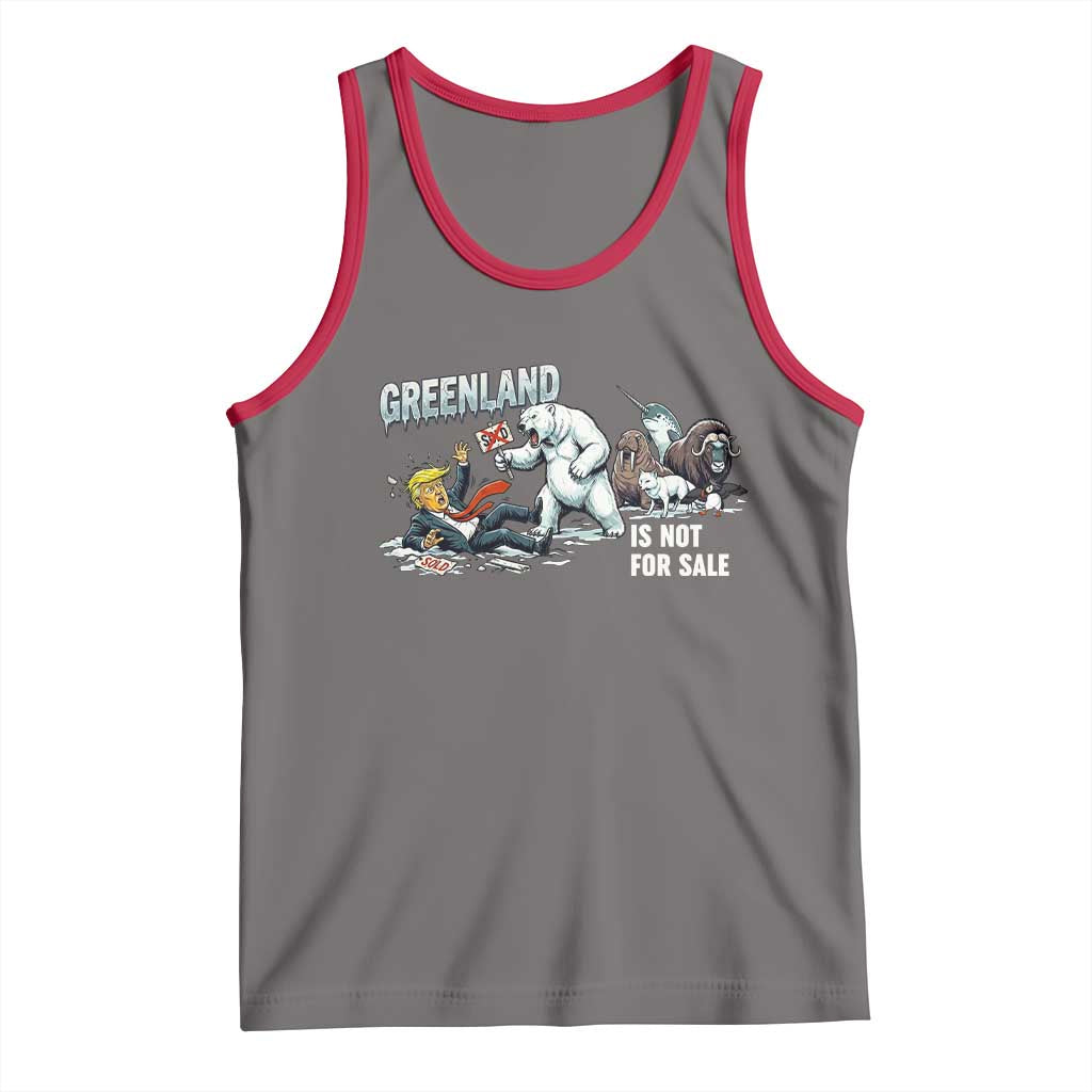 Greenland Not For Sale Tank Top Political Humor Gift TS12 Deep Heather Red Print Your Wear