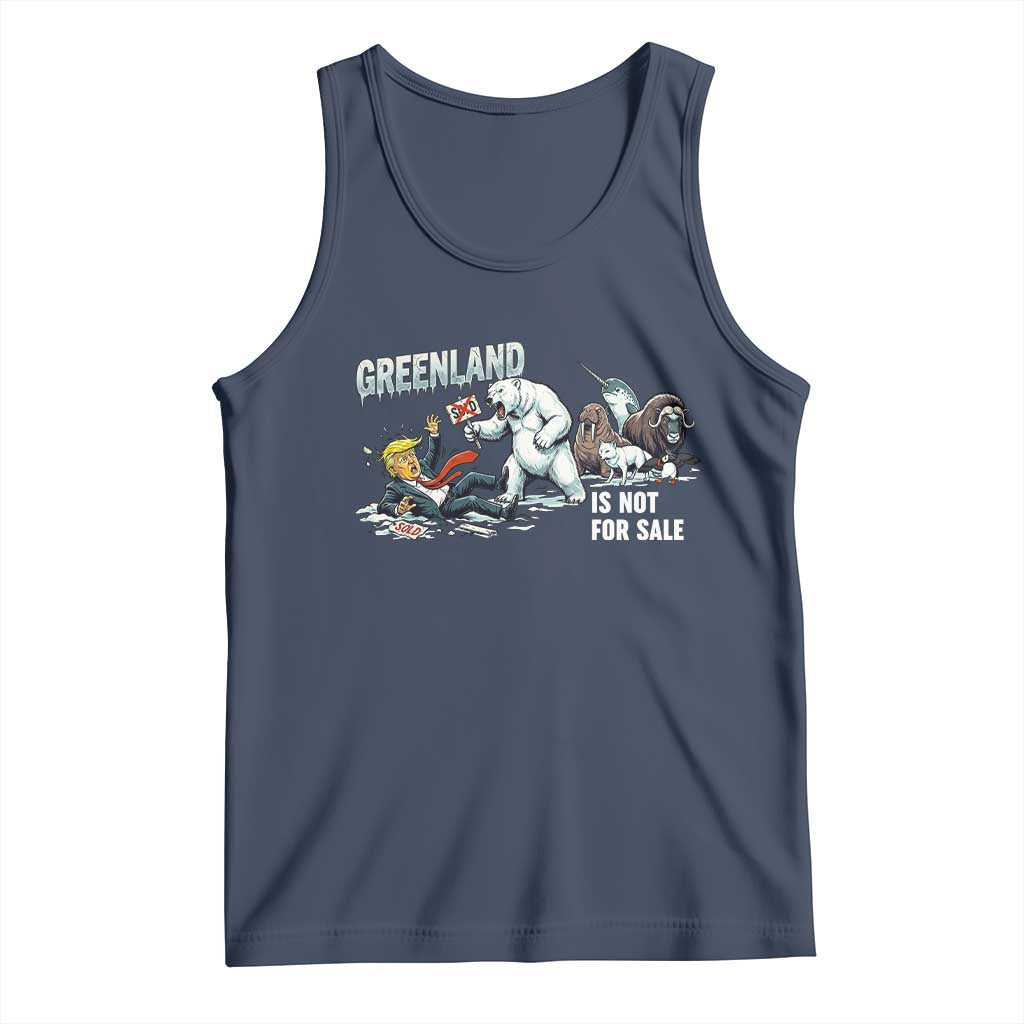 Greenland Not For Sale Tank Top Political Humor Gift TS12 Navy Print Your Wear