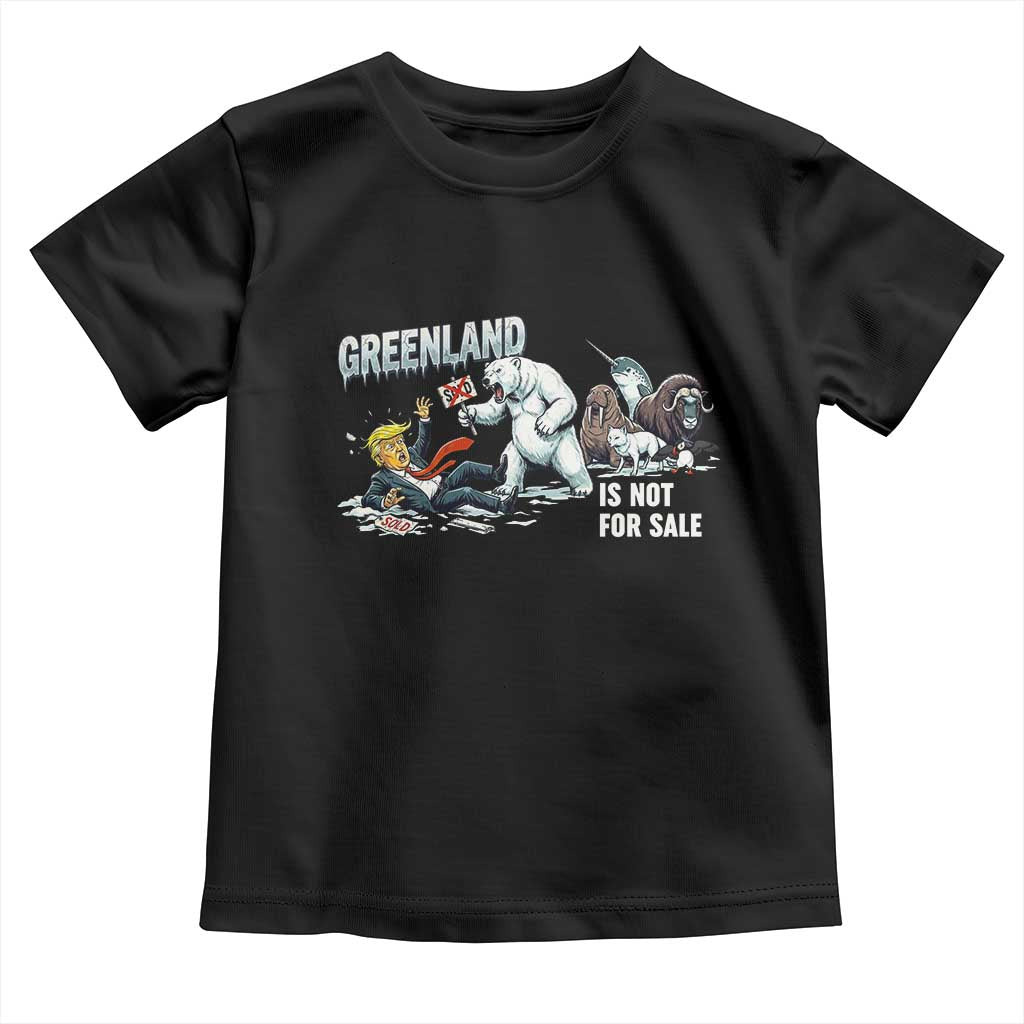 Greenland Not For Sale Toddler T Shirt Political Humor Gift TS12 Black Print Your Wear