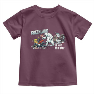 Greenland Not For Sale Toddler T Shirt Political Humor Gift TS12 Maroon Print Your Wear