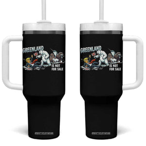 Greenland Not For Sale Tumbler With Handle Political Humor Gift TS12 One Size: 40 oz Black Print Your Wear