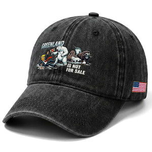 Greenland Not For Sale Washed Cotton Baseball Cap Political Humor Gift TS12 Print Your Wear