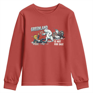 Greenland Not For Sale Youth Sweatshirt Political Humor Gift TS12 Red Print Your Wear