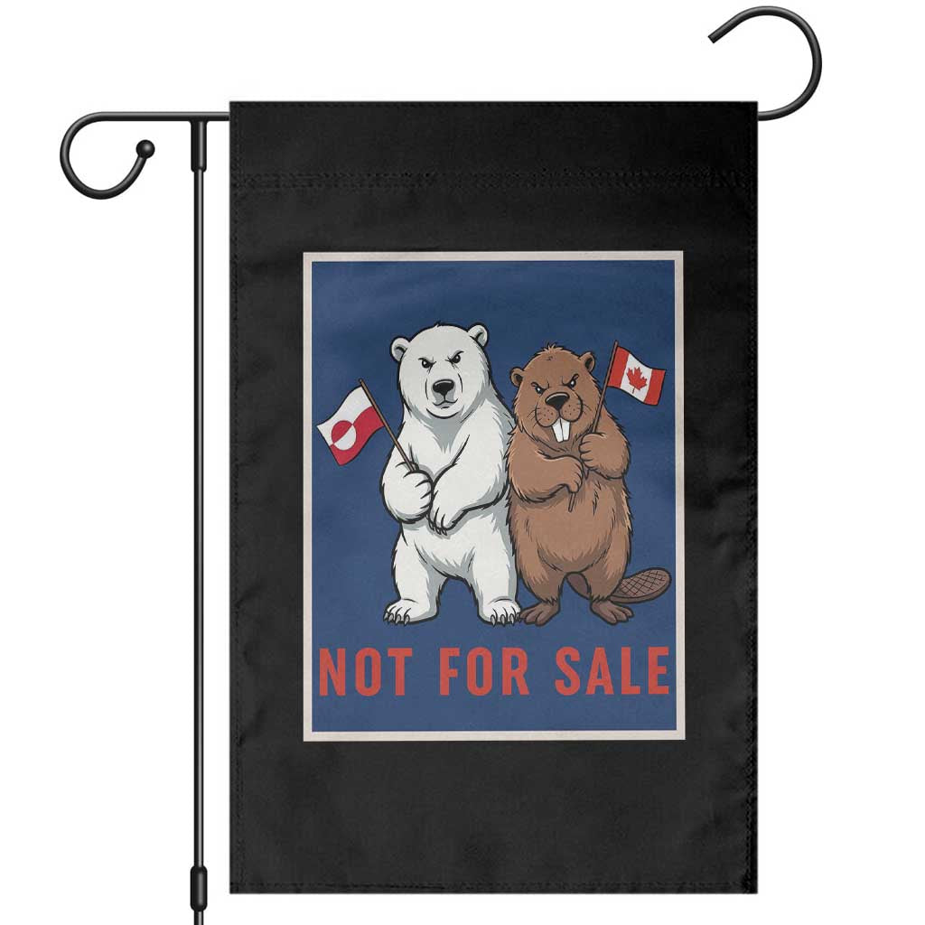Funny Polar Bear And Beaver Political Protest Garden Flag Not For Sale TS12 Black Print Your Wear
