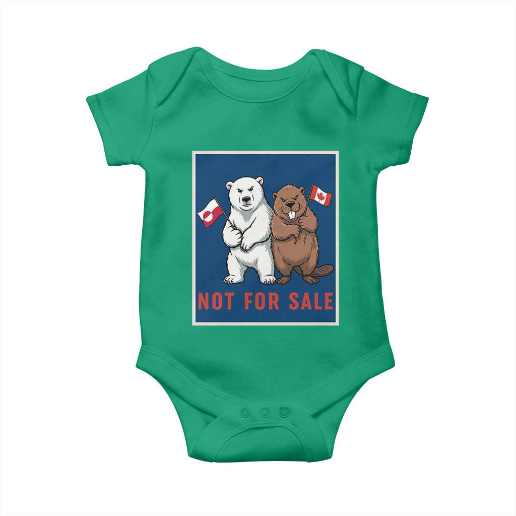 Funny Polar Bear And Beaver Political Protest Baby Onesie Not For Sale TS12 Irish Green Print Your Wear