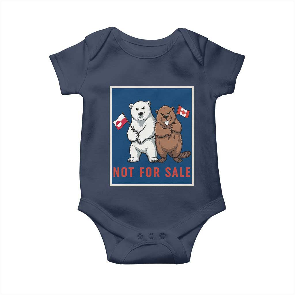 Funny Polar Bear And Beaver Political Protest Baby Onesie Not For Sale TS12 Navy Print Your Wear