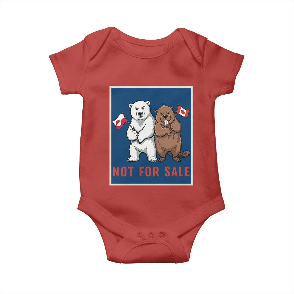 Funny Polar Bear And Beaver Political Protest Baby Onesie Not For Sale TS12 Red Print Your Wear
